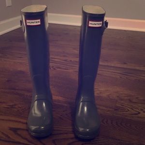 Hunter Rain boot in grey gloss